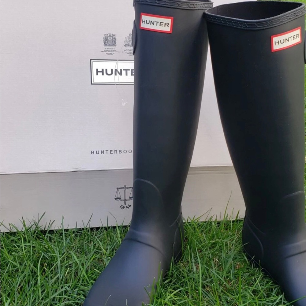 Hunter Matte Black Tall Boots